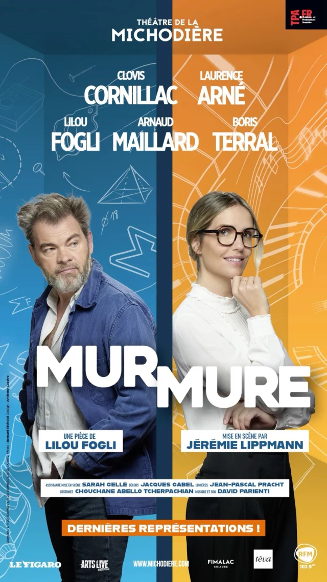 🎬 Découvrez les coulisses du tournage de la bande-annonce de Mur Mure
Un aperçu exclusif de l’envers du décor, avec Laurence Arné et Clovis Cornillac, sur le plateau de cette comédie romantique unique.

📍Mur Mure, actuellement au Théâtre de la Michodière.

Texte de Lilou Fogli
Mise en scène de Jérémie Lippmann

Avec Clovis Cornillac, @laurencearne, @liloufogli @arnaud_maillard_ et Boris Terral

Dernière représentation le 11 mai 2025 !
Prenez vos billets sur michodiere.com

Assistante mise en scène : Sarah Gellé
Décors : Jacques Gabel
Lumières : Jean-Pascal Pracht
Costumes : Chouchane Abello Tcherpachian
Musique et son : David Parienti

@richardcaillat_prod
@artsliveentertainment
@stephaniebataille7