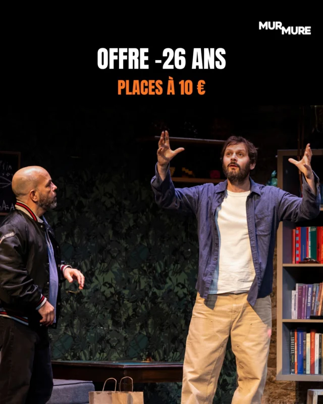 💡Alerte bon plan !💡

La comédie romantique MUR MURE est de retour au Théâtre de la Michodière.

Pour l'occasion, on vous propose une offre spéciale pour les -26 ans, avec des places en Catégorie 1 à 10 €
Plus d'excuses pour vous rendre au théâtre ! 🎭 

💥Offre spéciale -26 ans
🎫Places à 10 euros
Sur présentation d'une pièce d'identité au guichet du théâtre