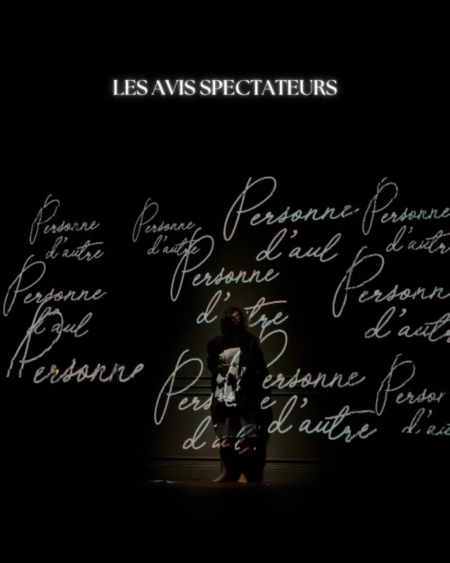 « Personne d’autre » , une œuvre intense et touchante, mise en scène et adaptée par Daniel Benoin, et interprétée par la talentueuse @aureliesaada 🎭

Découvrez les avis spectateurs ✨

Un seule en scène à (re)découvrir jusqu’au 27 avril !
Les vendredis et samedis à 19h
Les dimanches à 18h

Lien de notre site internet dans la bio ⬆️