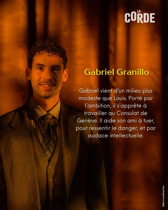 Découvrez en davantage sur le personnage de Gabriel Granillo, interprété sur scène par @thomas_ribiere 

LA CORDE, adaptée de la pièce "Rope" de Patrick Hamilton, par @liloufogli et Julien Lambroschini, dans une mise en scène de @guypierrecouleau