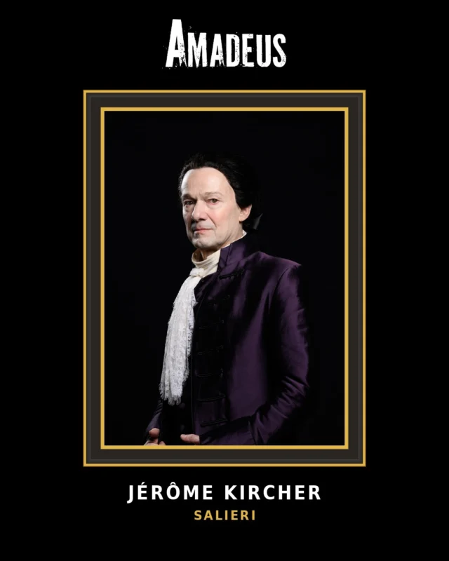 🎭 Antonio Salieri.

Compositeur officiel de l’empereur, il a tout : la charge, la cour, la réputation. Jusqu’au jour où il entend la musique d’un jeune homme de vingt-cinq ans et comprend, seul dans toute Vienne, ce qu’il vient d’entendre.
C’est là que commence sa chute. Non pas l’ignorance du génie ; sa reconnaissance.

Jérôme Kircher lui prête son visage et sa voix, et a reçu pour ce rôle le Molière 2026 du Meilleur comédien.

📍 Au Théâtre Marigny, du mercredi au jeudi à 20h, vendredi à 21h, samedi à 16h30 et 21h, dimanche à 15h.
🎟️ Billetterie ouverte – réservez vos places dès maintenant
📸 : @delaplacedavid

Mise en scène @oliviersoliveres
Avec Jérôme Kircher, @thomassoliveres @lisonpennec, @ThomasFitterer, @flore.philis @alziarymarjolaine @jade.rbnt @lasiecinska @laurentdolce1 Philippe Escudié @romainpascal1 @lorenzoarcaro @simonetloic