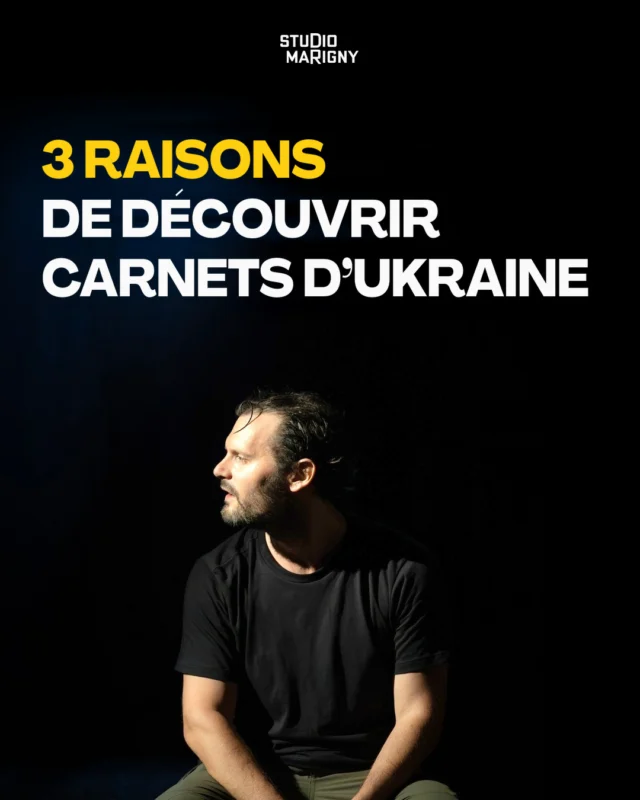 🎭 Il y a des spectacles que l’on recommande sans hésiter.

Carnets d’Ukraine est de ceux-là.

Trois bonnes raisons de le découvrir. À vous de faire défiler !

📅 Vendredi 19h · Samedi 19h · Dimanche 17h45
📍 Actuellement au Studio Marigny, dès 12 ans
🎟️ billetterie.theatremarigny.fr

De Michel Hazanavicius
Adaptation, mise en scène et musiques : @julien_gelas 
Interprétation : @hugobeckerofficiel 
Photos : Barbara Buchmann