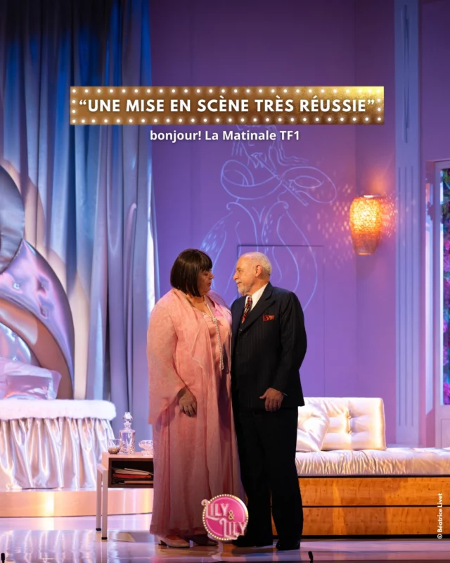 🎭✨ "UNE MISE EN SCÈNE TRÈS RÉUSSIE" – Bonjour ! La Matinale TF1 ✨🎭

Plongez dans l’univers flamboyant de Lily et Lily au Théâtre de Paris ! Une comédie culte revisitée avec brio par Marie Pascale Osterrieth, portée par l’irrésistible Michèle Bernier et une distribution éclatante.

📍 Actuellement au Théâtre de Paris – Réservez vos places !

📷 @beatricelivet 

#LilyEtLily #MichèleBernier #ThéâtreDeParis #Comédie #Spectacle