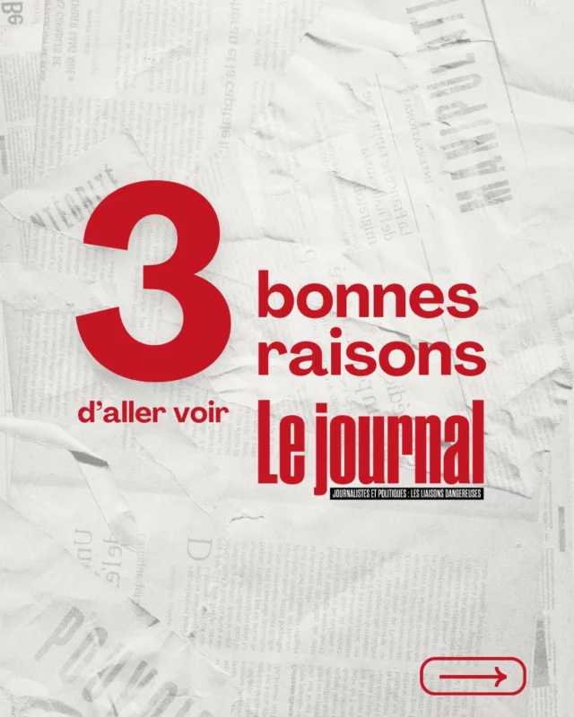 3 raisons d’aller voir Le journal 🗞️

1️⃣ Une mise en scène digne des meilleures séries
2️⃣ Une pièce qui résonne avec l’actualité
3️⃣ Un texte écrit par un avocat pénaliste

📅 Horaires :
📌 Du mercredi au vendredi à 20h30
📌 Le samedi à 17h et 20h30
📌 Le dimanche à 15h30

Avec @brunoputzuluofficiel, Bruno Debrandt, @bruno_debrandt, @bernardmalaka, @claverie.olivier et @carolinajurczak 

Une mise en scène de @anne.bouvier0444

📷 @beatricelivet 

@stephaniebataille7

🎟️ Réserve vite ta place ! 

#lejournal #theatreparis #Théâtre #thriller #quefaireàParis