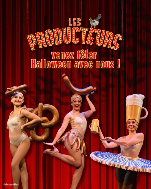 Venez fêter Halloween avec @lesproducteurs.paris ! 🎃

Ce vendredi 31 octobre, si vous venez déguisés pour assister au spectacle "Les Producteurs", nous vous offrons : 
📓 un programme du spectacle
🍬 un sachet de bonbons par personne
Rendez-vous au contrôle pour retirer votre cadeau 🎁

👉 swipe pour quelques idées de costumes de dernière minute 🥨