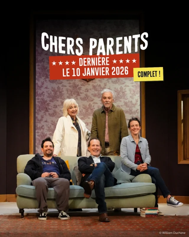 L'aventure Chers parents touche à sa fin 😢

Samedi, les comédiens fouleront une dernière fois les planches de la salle Réjane pour clôturer en beauté cette 5ème saison. Et ils joueront à guichet fermé !

Merci cher public pour votre engouement 🧡
 
Chers parents sera en tournée dans toute la France a partir de mars, suivez toute l'actualité sur @artsliveentertainment

#chersparents #theatredeparis #theatreparis