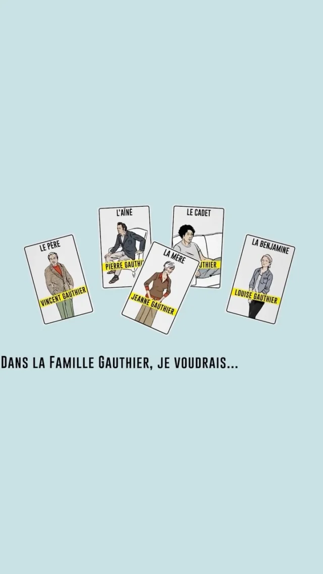 Dans la famille Gauthier je voudrais... 🧑‍🧑‍🧒‍🧒

Qui sont-ils vraiment ? On vous présente les 5 membres de cette joyeuse famille !
lls s’aiment, se déchirent, et vous feront rire.

Venez les (re)(re)découvrir sur scène pour 30 dates exceptionnelles à partir du 27 mai prochain 🎉

Après 5 ans de succès au théâtre, et 900 000 entrées au cinéma, la comédie phénomène est de retour ! 💫

Une comédie de Emmanuel Patron & Armelle Patron

Avec @ftirmont, Bernard Alane, @elise.diamant , @thomassagols et @emmanuelpatron1  ou Stéphane Brel